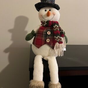 Kirklands Snowman with Plaid Vest and Scarf